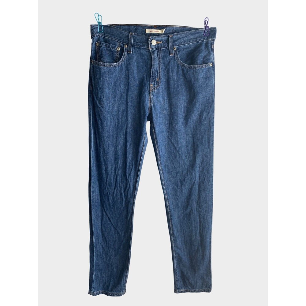 Levi's Middy Straight Jeans Womens 28 Blue Mid Rise 30 Inseam Denim 5 Pocket